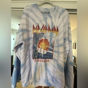 Urban Outfitters Def Leppard Pyromania Tie-Dye Sweatshirt